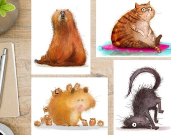 2021 Funny Postcard Set 4 Postcards 130 Thick Cardstock