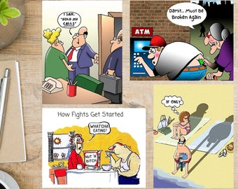 2021 Funny Postcard Set 4 Postcards 130 Thick Cardstock