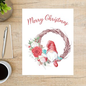 Cartolina ghirlanda di Natale / 1 cartolina / Cartoncino spesso / Per inviare una cartolina a un amico