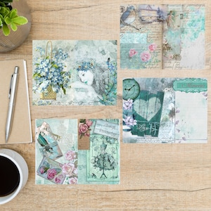 Ephemera Postkarten Set | 4 Postkarten | 130 Dicker Karton | Zum Versenden einer Postkarte an einen Freund, Familienmitglied