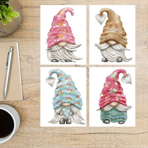Spring Gnomes Postcard Set | 4 Postcards | 130 Thick Cardstock | For sending a postcard to a friend, family member