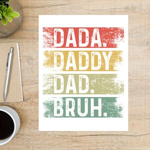 Dada Daddy Dad Bruh | 1 Cartão Postal | Cartão Grosso | Cartão Postal Feliz Dia dos Pais | Cartão Dia dos Pais