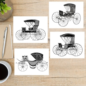 Vintage Postkarten Set | 4 Postkarten | 130 Dicker Karton | Zum Versenden einer Postkarte an einen Freund, Familienmitglied