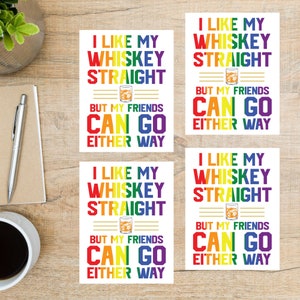 LGBTQ+ Straight Whisky Postkarten Set | 4 Postkarten | 130 Dicker Karton | Zum Versenden einer Postkarte an einen Freund, Familienmitglied