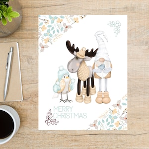 Cartolina di Natale Amici / 1 cartolina / Cartoncino spesso / Per inviare una cartolina a un amico
