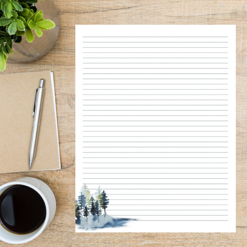 Watercolor Trees Stationery Set | 6 Sheets & 3 Envelopes | 8.5 X 11 ...