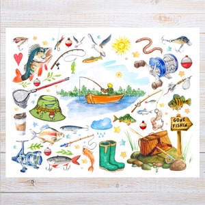 postale de pêche | 1 carte postale | Papier cartonné épais | Pour envoyer une carte postale à un ami