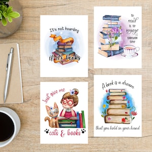 Buch Liebe Postkarten Set | 4 Postkarten | 130 Dicker Karton | Zum Versenden einer Postkarte an einen Freund, Familienmitglied
