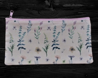 Wildflower Pencil Pen Pouch / Contenitore per penne e matite / Astuccio per il trucco / Contenitore per timbri / Cancelleria