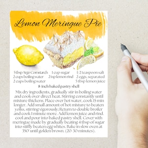 Receita Postal Torta de Limão Merengue | 1 Postal | Cartão Grosso | Para enviar um postal a um amigo