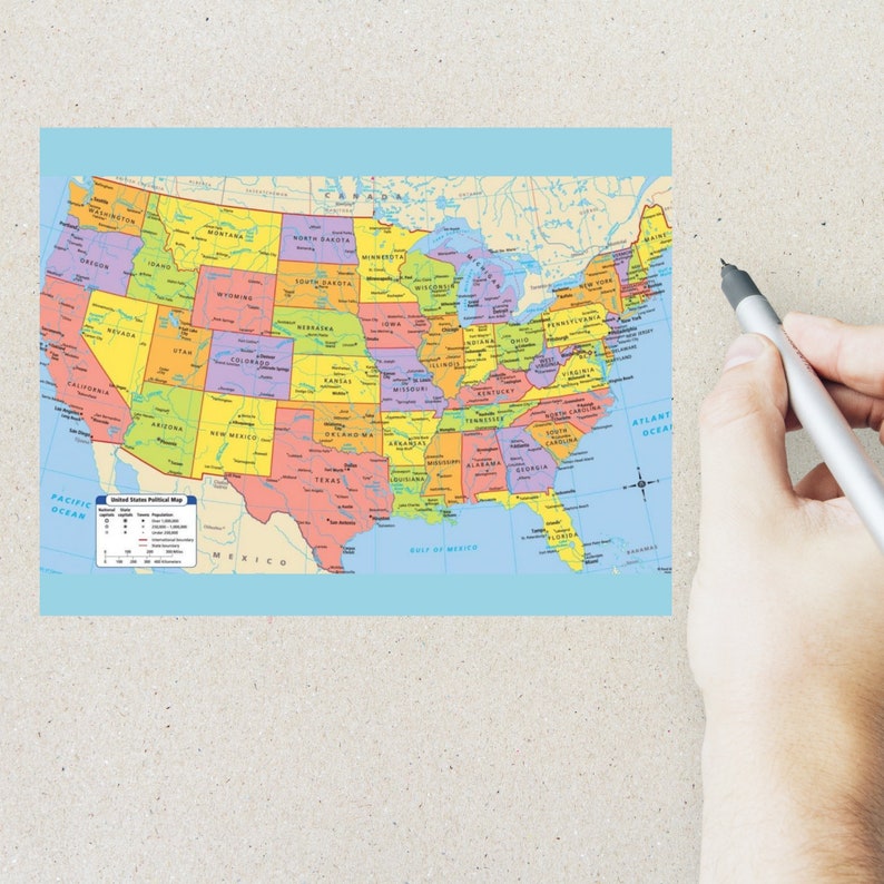 For sending a postcard to a friend family member Country Maps Postcard Set 130 Thick Cardstock 4 Postcards
