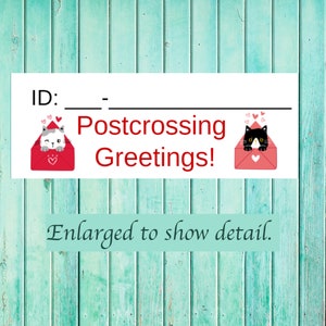 Adesivi per identificazione post-crossing extra piccoli con busta Cats / 77 adesivi per foglio / Molto piccoli per risparmiare spazio sulla tua cartolina / identificazione post-crossing