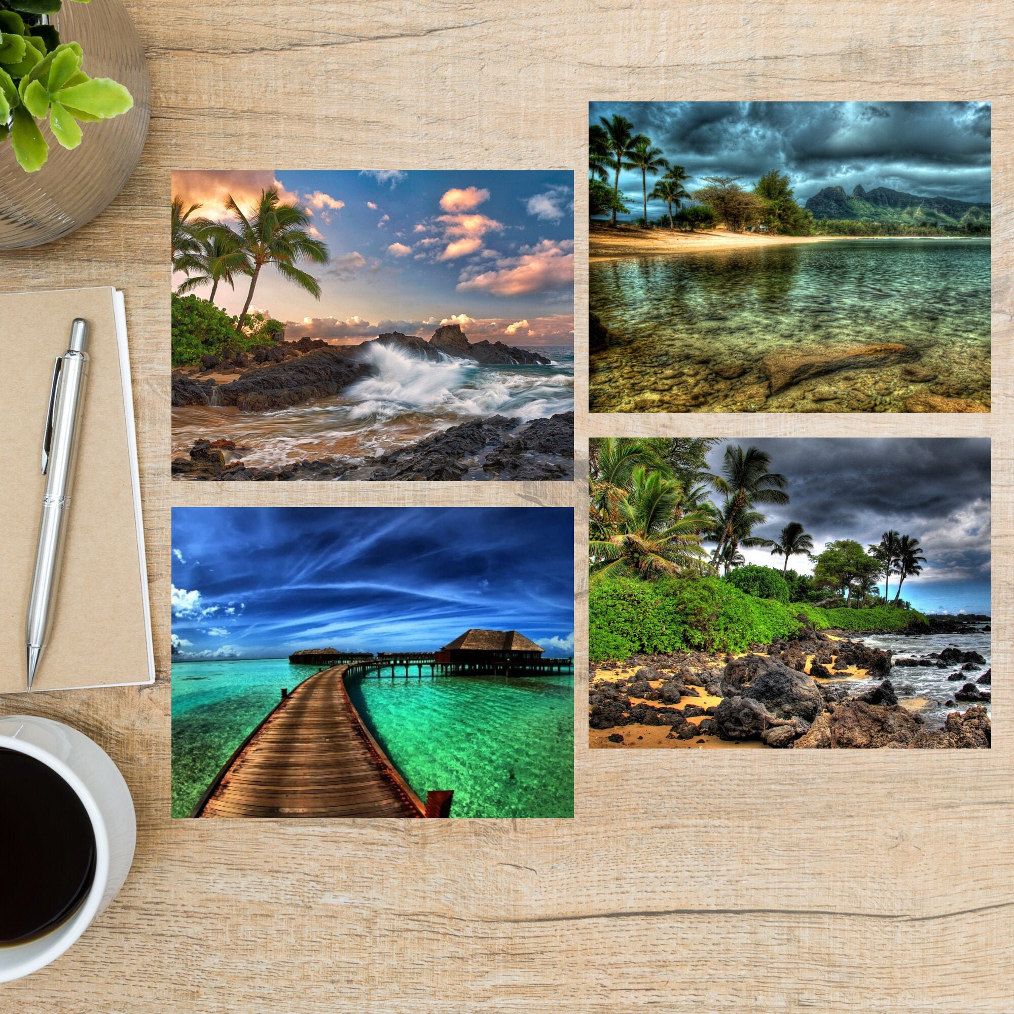 Beautiful Landscapes Postcard Set 4 Postcards 130 Thick Etsy