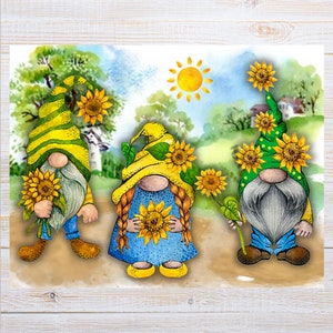 postale de gnomes d'été | 1 carte postale | Papier cartonné épais | Pour envoyer une carte postale à un ami