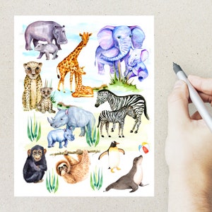 postale de zoo | 1 carte postale | Papier cartonné épais | Pour envoyer une carte postale à un ami