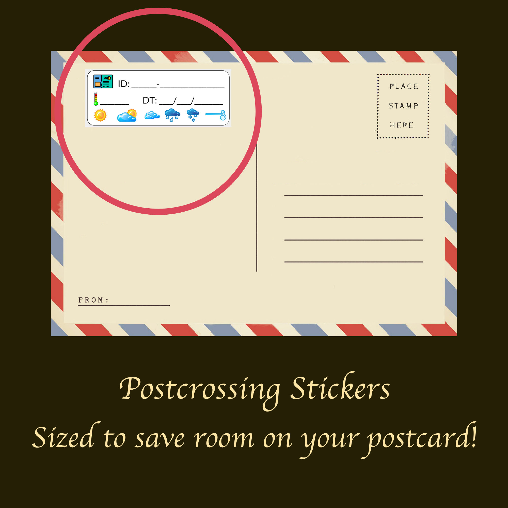Postcard Stickers 30 stickers per sheet Small to save Etsy