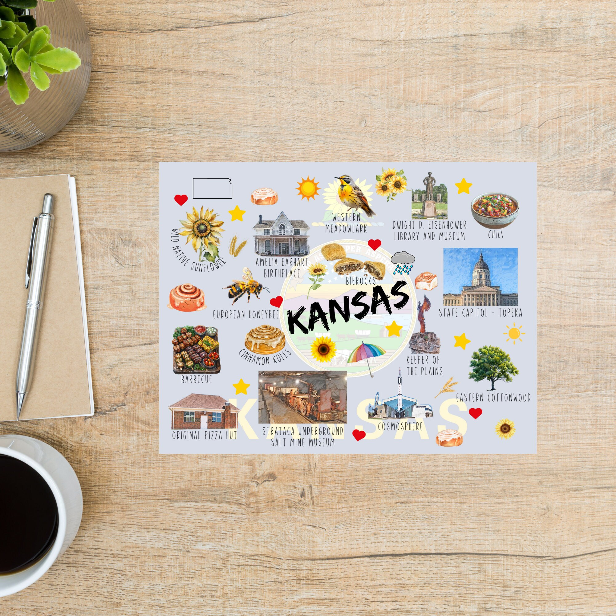 Autocollant Cosmosphere Kansas - Décalque Vinyle Découpé Design Lieu Symbolique