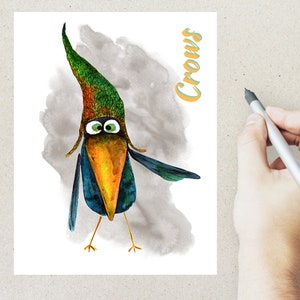 Silly Crows Postcard or Notecard Set | 4 Postcards or Notecards | 130 ...