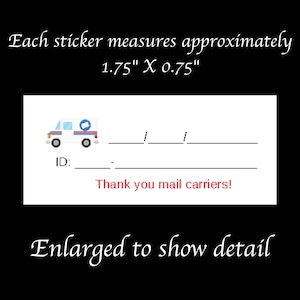 Thank You Mail Carriers Medium Postcard Stickers | 48 stickers per sheet | Small to save space on your postcard | snail mail happy postcards