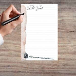 Juego de papelería con acuarela para correos, 10 hojas y 5 sobres, 8,5 x 5,5 hojas + sobres a juego, para escribir cartas y notas