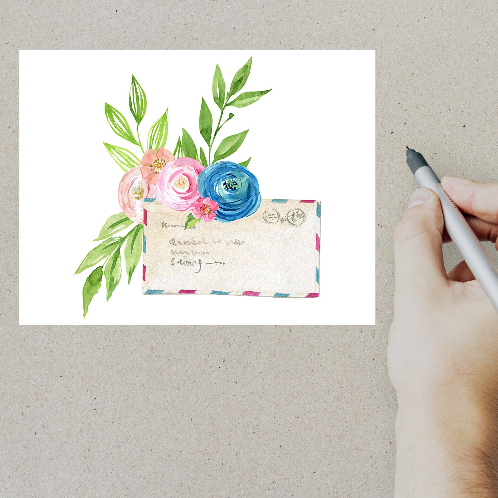 Flower Mail Postcard Set 4 Postcards 130 Thick Cardstock Etsy