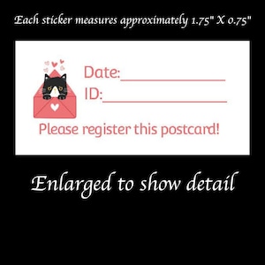 Medium Envelope Cat Postcard Stickers | 48 stickers per sheet | Small to save space on your postcard | snail mail happy mail postcards date