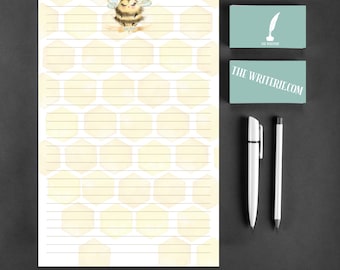 Happy Fuzzy Bees Stationery Set | 10 Sheets & 5 Envelopes | 8.5 X 5.5 Sheets + Matching Envelopes | For writing letters and notes