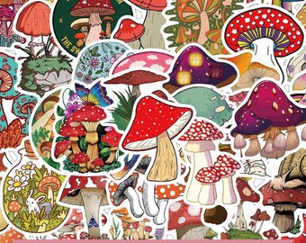 Pilze Random Sticker Pack! 5 gestanzte Sticker, die zufällig ausgewählt wurden, um das Thema zu passen. 2" gestanzte Sticker. kleine Aufkleber.