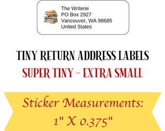 Tiny Return Address Labels | 20 Images to choose from | Great for postcard exchanges, postcards, pen pals, or book plates! | 77 per sheet