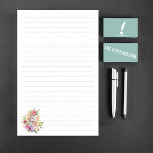 Juego de papelería Unicorn / 10 hojas y 5 sobres / 8,5 x 5,5 hojas + sobres a juego / Para escribir cartas y notas