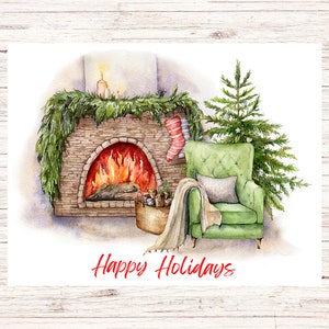 postale à la maison de Noël | 1 carte postale | Papier cartonné épais | Pour envoyer une carte postale à un ami