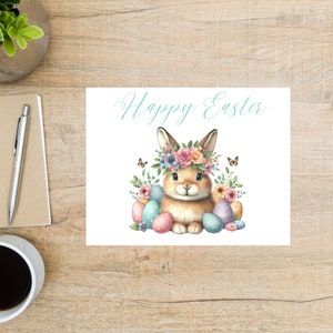 Cartão postal clássico de coelho da Páscoa | 1 cartão postal | Cartão grosso | Para enviar um cartão postal a um amigo