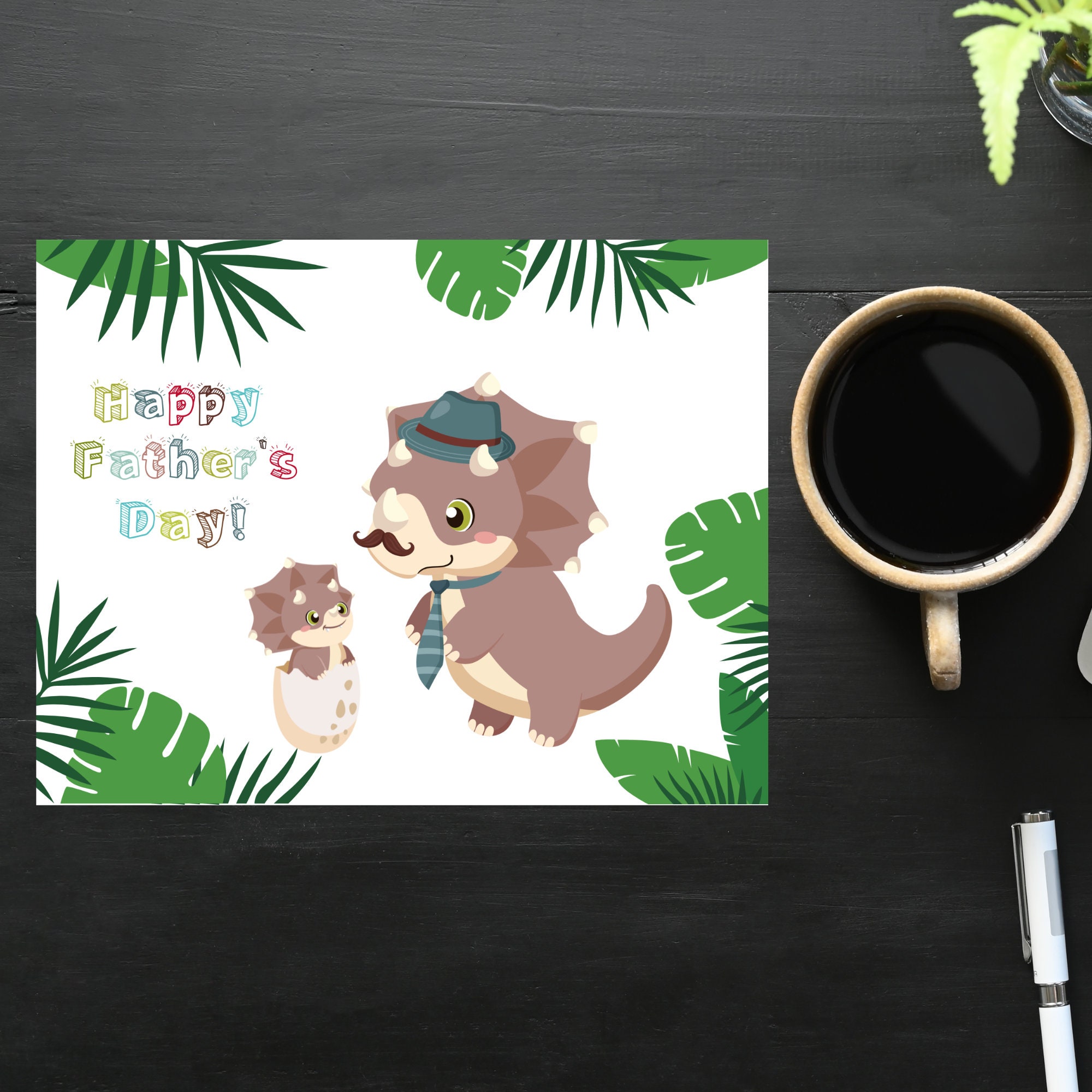 Rex Postcards Father's Day Dinos | 4 Postcards | Thick Cardstock | for Sending a ...