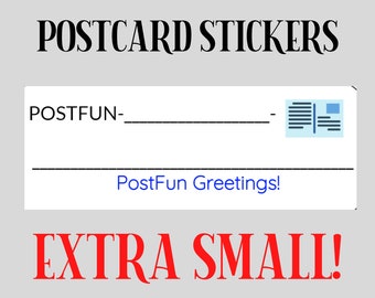 Extra Small Postcard ID Stickers | 77 stickers per sheet | Very Small to save space on your postcard | snail mail happy mail postcards