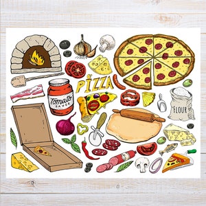 Pizza Postcard | 1 Postcard | Thick Cardstock | For sending a postcard to a friend