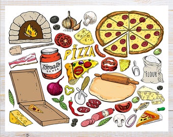 Pizza Postcard | 1 Postcard | Thick Cardstock | For sending a postcard to a friend
