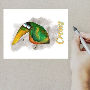 Silly Crows Postcard or Notecard Set | 4 Postcards or Notecards | 130 ...