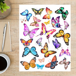 postale de papillons | 1 carte postale | Papier cartonné épais | Pour envoyer une carte postale à un ami