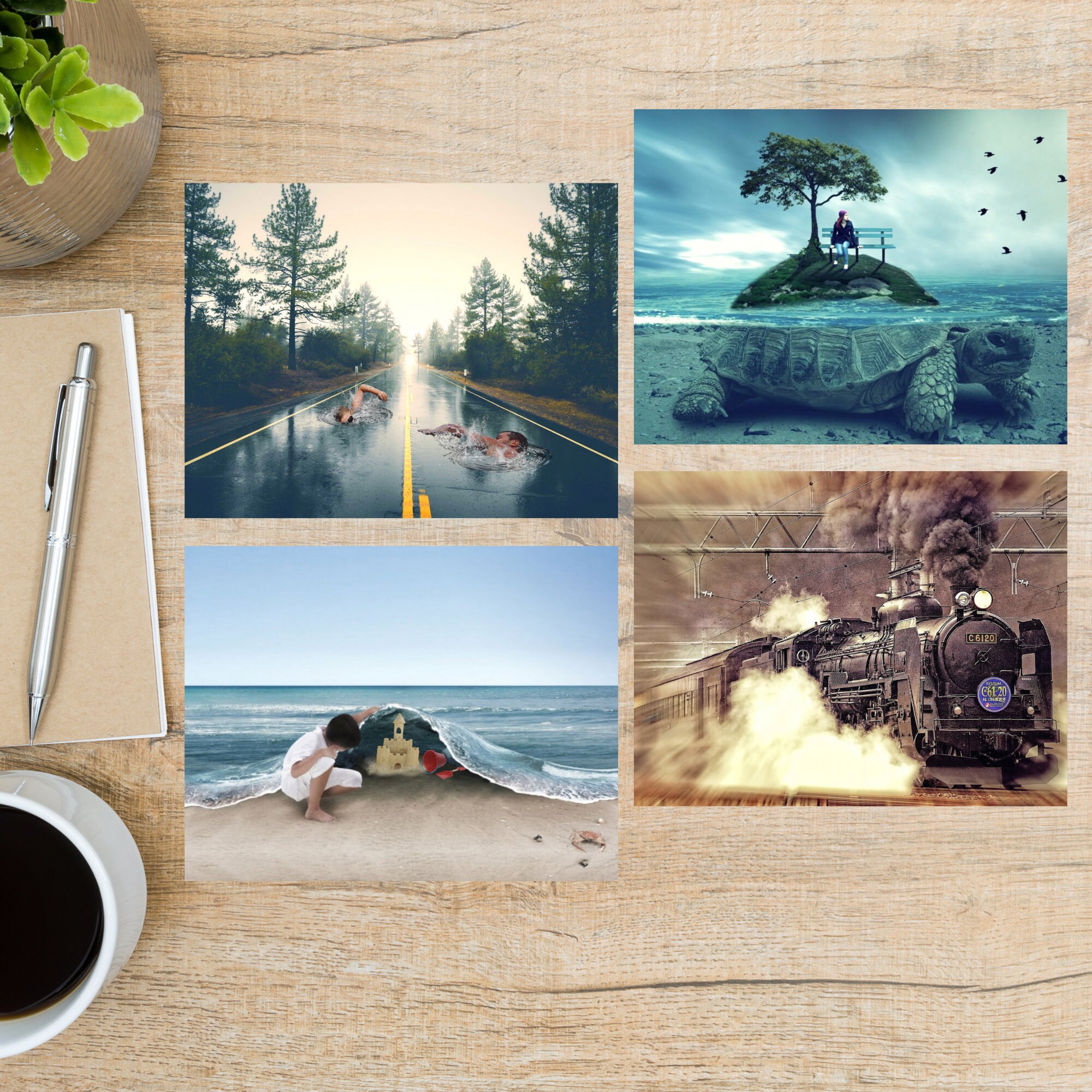 Photo Effects Postcard Set 4 Postcards 130 Thick Cardstock Etsy