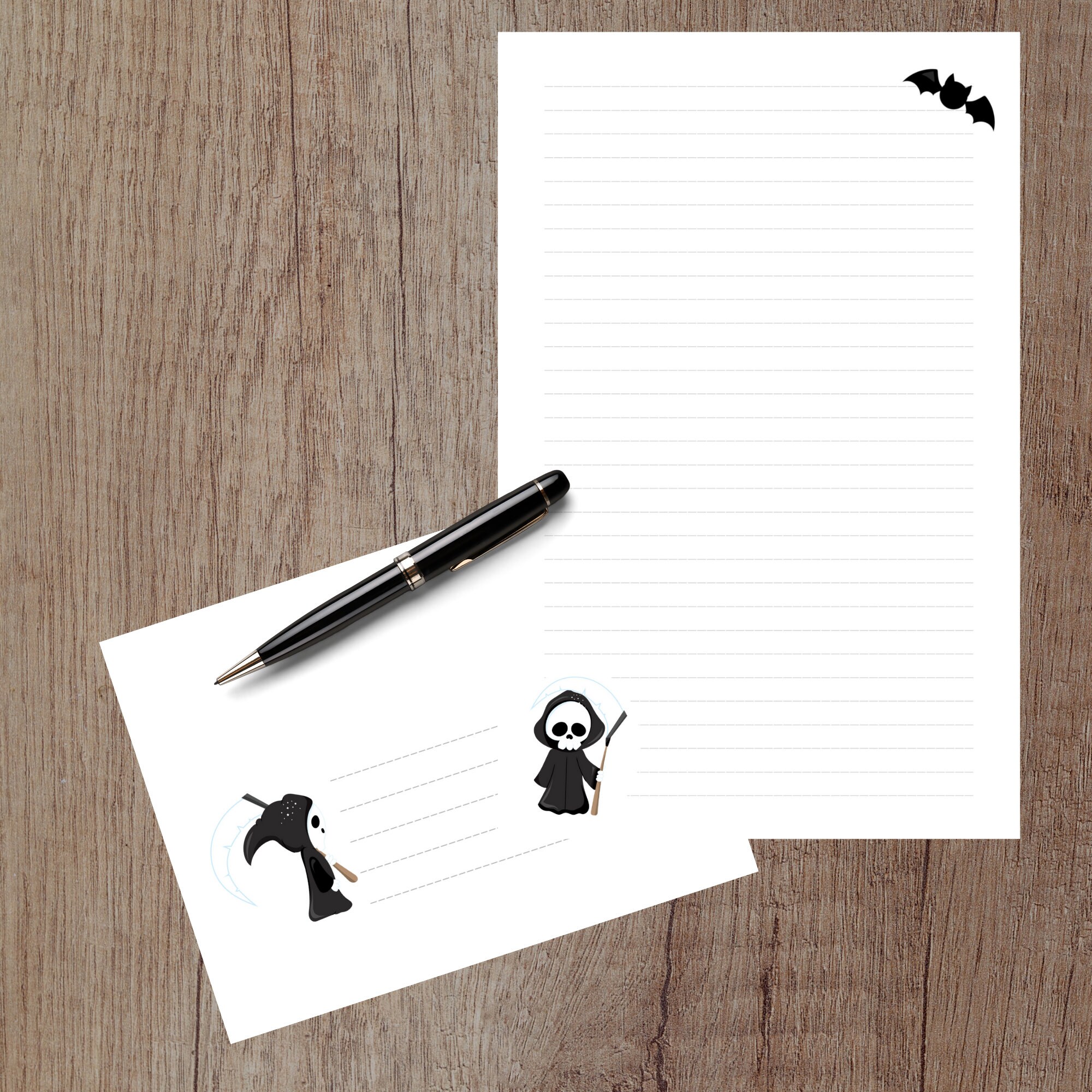 Grim Reaper Stationery Set 10 Sheets & 5 Envelopes 8.5 X Etsy