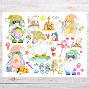 Summer Gnomes Postcard | 1 Postcard | Thick Cardstock | For sending a postcard to a friend
