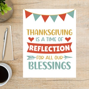 Thanksgiving Reflection Postkarte | 1 Postkarte | Dicker Karton | Für das Versenden einer Postkarte an einen Freund | Thanksgiving-Zitat
