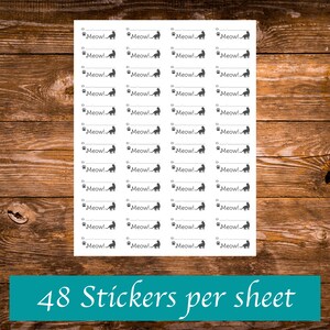 Adesivi identificativi per cartoline Cat Meow Medium / 48 adesivi per foglio / Molto piccoli per risparmiare spazio sulla tua cartolina / invia cartoline Happy Mail