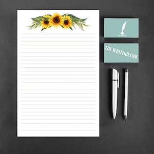 Juego de papelería de girasoles / 10 hojas y 5 sobres / 8,5 x 5,5 hojas + sobres a juego / Para escribir cartas y notas