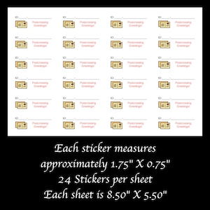 Medium Postcard ID Stickers | 24 stickers per sheet | Small to save space on your postcard | snail mail happy mail postcards