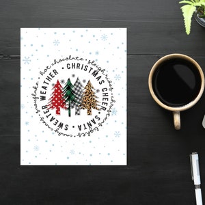 postale de cercle de Noël | 1 carte postale | Papier cartonné épais | Pour envoyer une carte postale à un ami