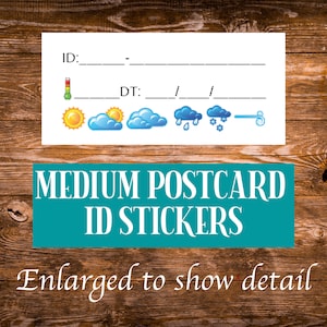 Medium Postcard Stickers | 48 stickers per sheet | Small to save space on your postcard | snail mail happy mail postcards weather date temp