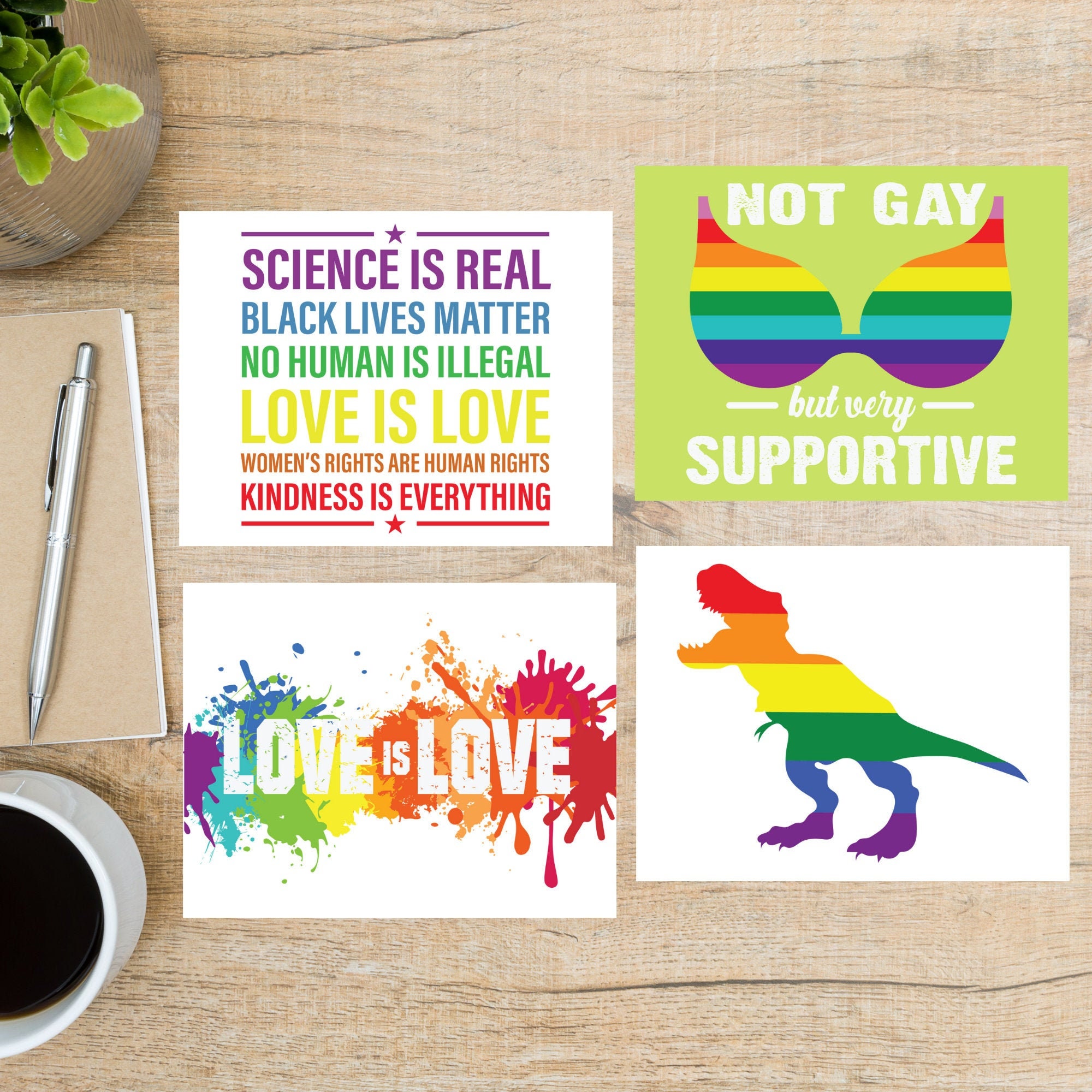 LGBTQ Quirky Pride Messages Postcard Set 4 Postcards 130 Etsy