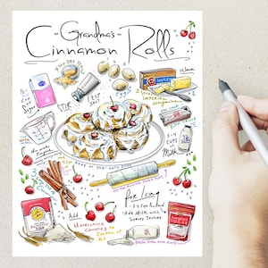 Omas Cinnamon Rolls Rezept Postkarte | 1 Postkarte | Dicker Karton | Zum Versenden einer Postkarte an einen Freund