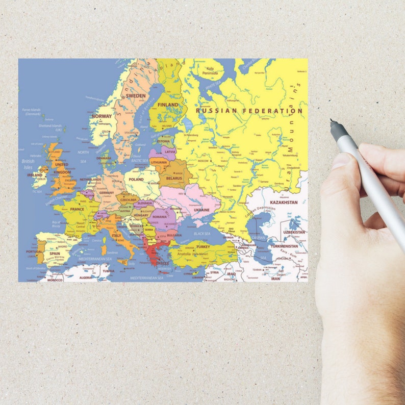 For sending a postcard to a friend family member Country Maps Postcard Set 130 Thick Cardstock 4 Postcards
